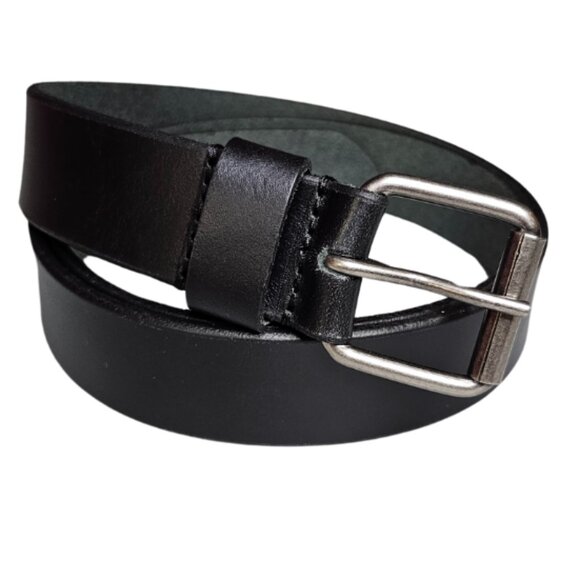 Men's Full Grain American 100% Steer Hide Leather Black Belt 1 1/2" width, USA - Picture 3 of 8